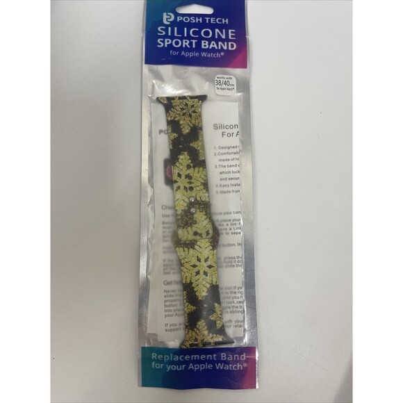 Posh Tech Holiday Snowflake Silicone Apple Watch Band New - Picture 4 of 6